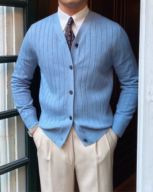 2025 Men's Business Knit Cardigan Casual V-neck Button Sweater